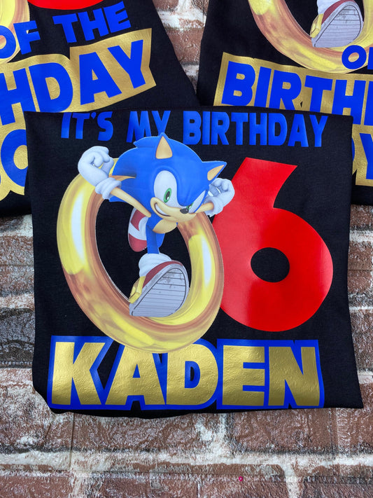 Birthday Shirt/Kids Birthday Shirt/Sonic Birthday Shirt/ Sonic